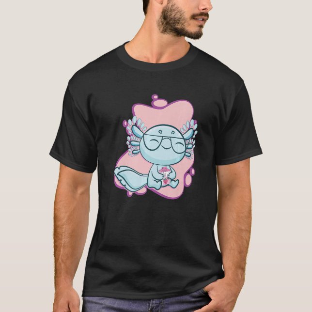 T-shirt Lait de fraise Axolotl Ambystoma Mexicanum Walkin (Devant)