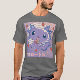 T-shirt Lait de fraise Axolotl Retro Kawaii Japon Axolotl