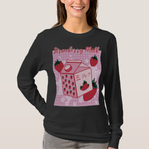T-shirt Lait de fraise Japonais Rétro 90s Anime Fruit Aes