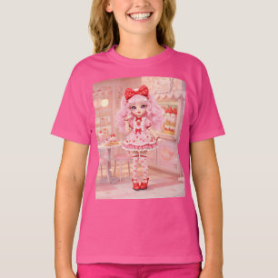 T-shirt Lait de fraise shake Poupée Kawaii