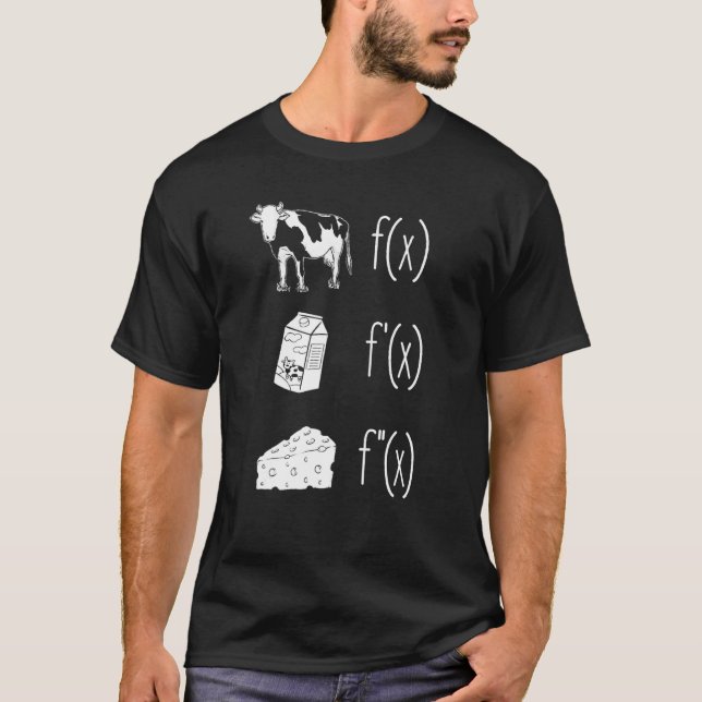 T-shirt Lait de vache Fromage Formule Funny Math Enseignan (Devant)