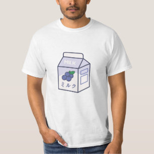 T-shirt Lait de vache Kawaii Blueberry japonais
