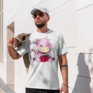 T-shirt Lait de vache rose fraise