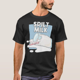 T-shirt Lait Drôle Déversé Dans Un Verre Laitier Élevant V
