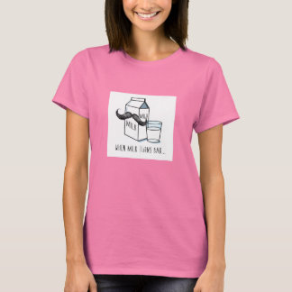 T-shirt Lait drôle et moustache - Débardeur gris femme