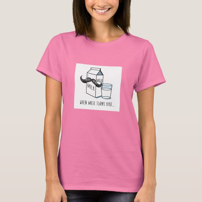 T-shirt Lait drôle et moustache - Débardeur gris femme (Devant)