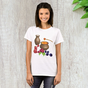 T-shirt Lait et miel avec baies Alimentation rustique