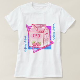 T-shirt Lait Fraise Kawaii Esthétique