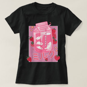 T-shirt Lait Fraise Kawaii Esthétique Japonaise