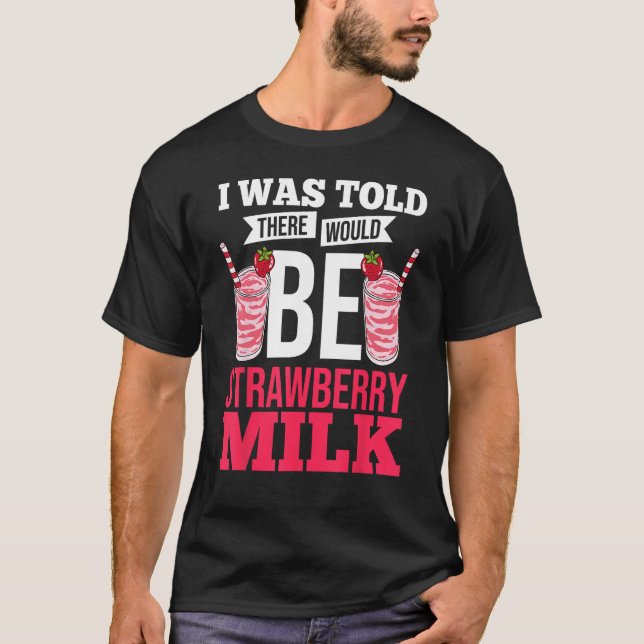T-shirt Lait fraise Shake Coréen Vegan Japonais Boisson (Devant)