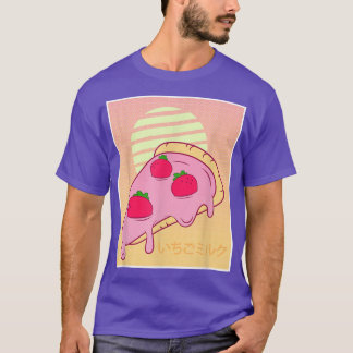 T-shirt Lait fraise Shake Pizza Retro 90s Vaporwave