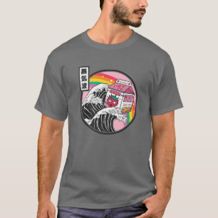 T-shirt Lait fraise Surf Kanagawa Wave Kawaii Anime