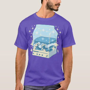 T-shirt Lait japonais Kawaii Carton Kanagawa Vague Lofi Ae
