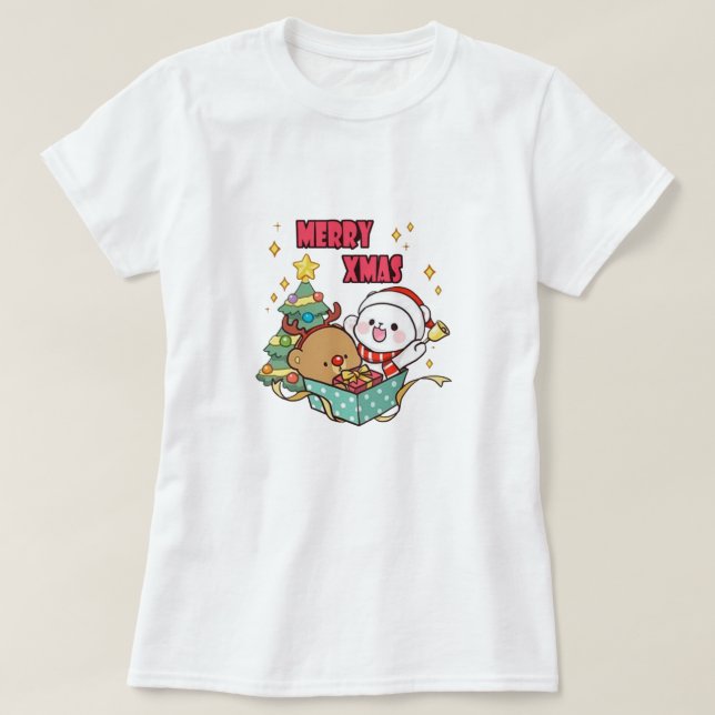 T-shirt Lait mou et Mocha merry_xmas (Design devant)