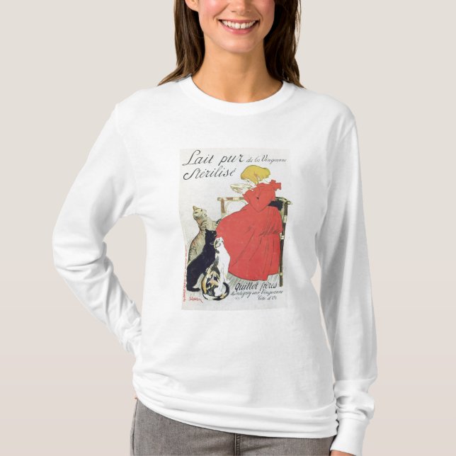 T-shirt Lait stérilisé pur de publicité par affichage (Devant)
