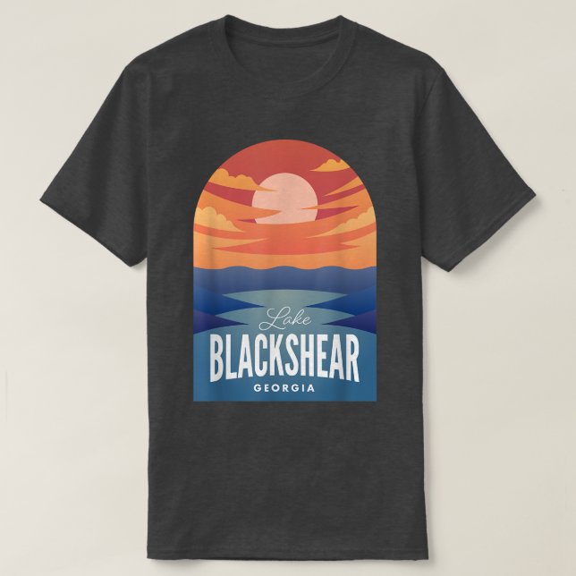 T-shirt Lake Blackshear GA Retro Sunset  (Design devant)