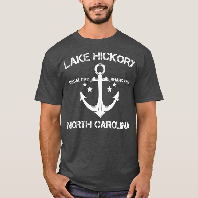 T-shirt LAKE HICKORY NORTH CAROLINA Drôle cadeau de pêche (Devant)