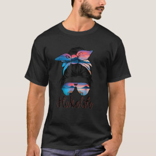 T-shirt Lake Life Messy Bun Hair Girl Sung Retro Lak