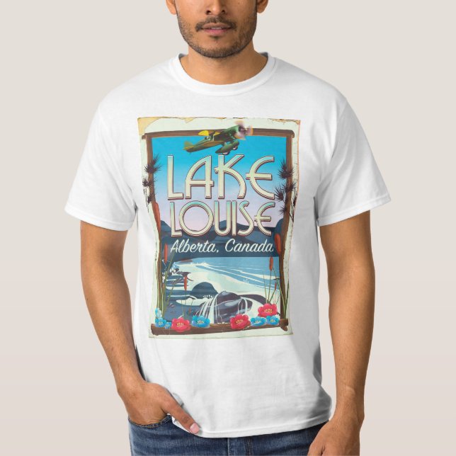 T-shirt Lake Louise, Alberta Affiche de voyage du Canada (Devant)