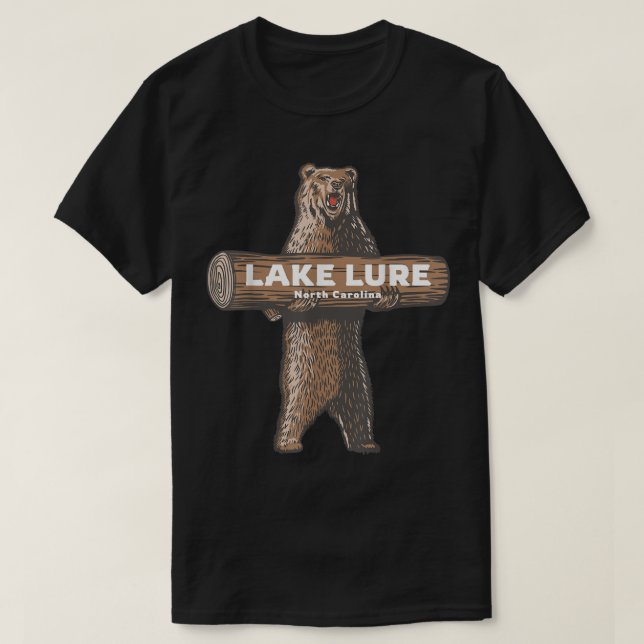 T-shirt Lake Lure Caroline du Nord NC vacances ours grogno (Design devant)