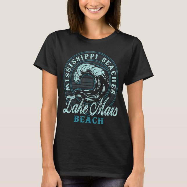 T-shirt Lake Mars Beach Retro Wave Circle (Devant)