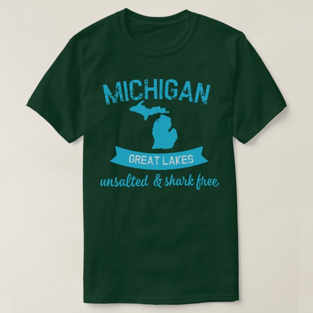 T-shirt Lake Michigan Unsalted Shark Erie Huron Ontario Su (Design devant)
