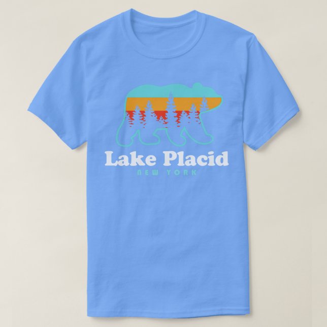 T-shirt Lake Placid NY Adirondacks New York Bear (Design devant)
