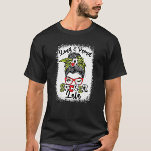 T-shirt Lala Sourde Et Fier De Football Sourd Bun Bleached