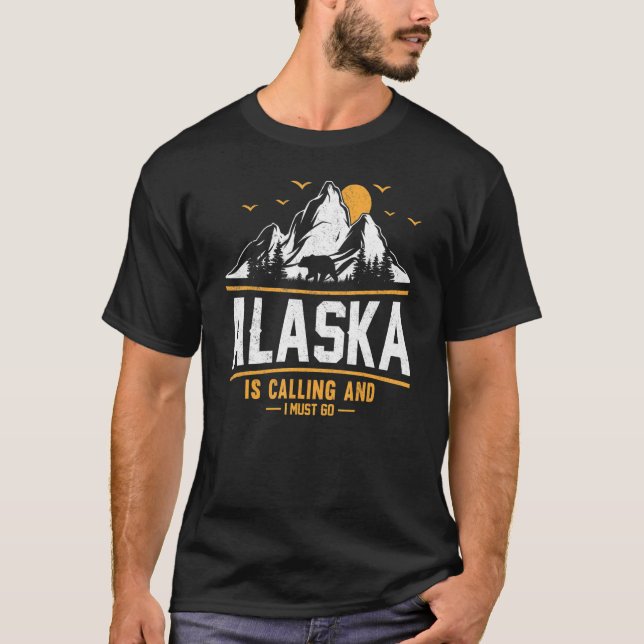 T-shirt L'Alaska Appelle Et Je Dois Aller Au Camping Adven (Devant)