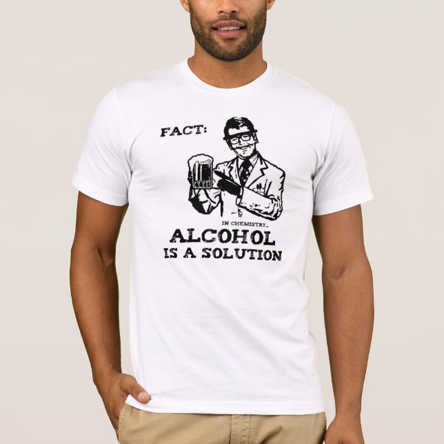 T-shirt L'alcool est une solution en chimie rétro (Devant)