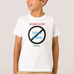 T-shirt L'alerte personnalisée d'allergie alimentaire ne