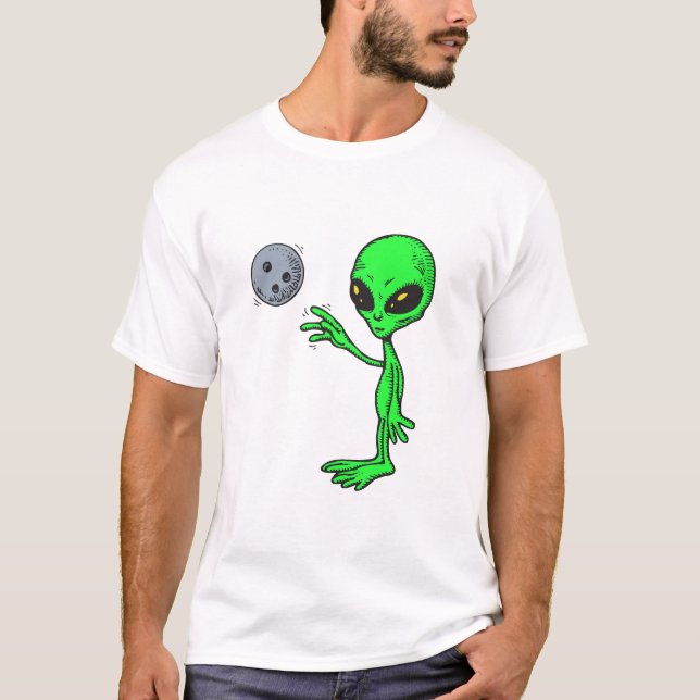 T-shirt l'alien de bowling (Devant)