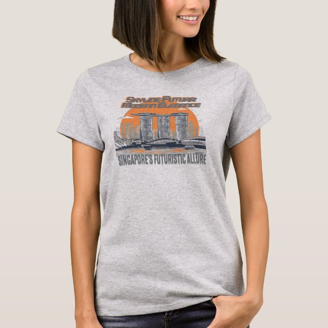 T-shirt L'allure futuriste de Singapour. Asie (Devant)