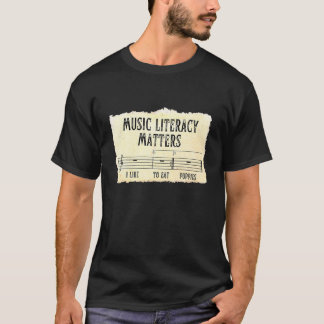 T-shirt L'alphabétisation musicale compte que j'aime mange