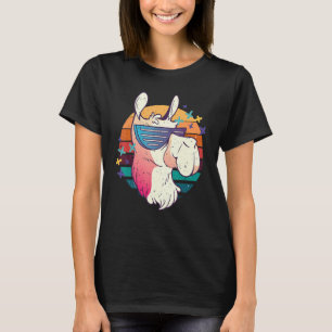 T-shirt lama alpacca cool avec lunettes de soleil