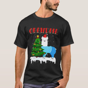 T-shirt lama Grand-mère Chapeau de Père Noël Xmas Pyjama F