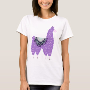 T-shirt Lama pourpre mignon