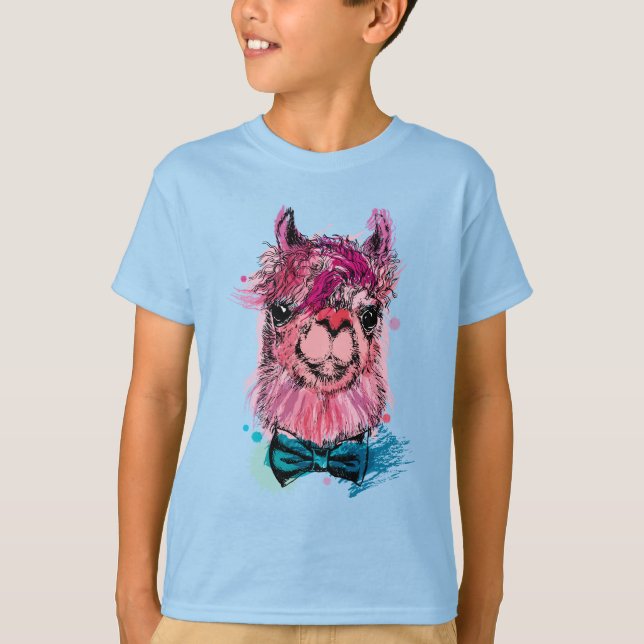 T-shirt Lama rose mignon (Devant)