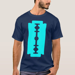 T-shirt Lame de rasoir - Cyan sur fond sombre