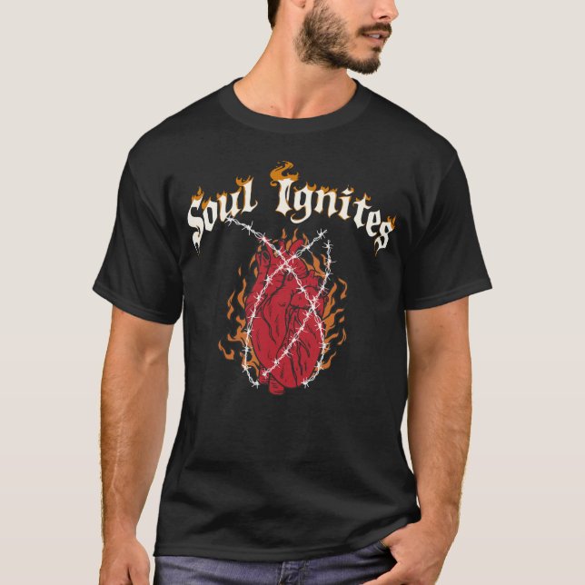 T-shirt L'âme du coeur du feu déclenche Rock (Devant)