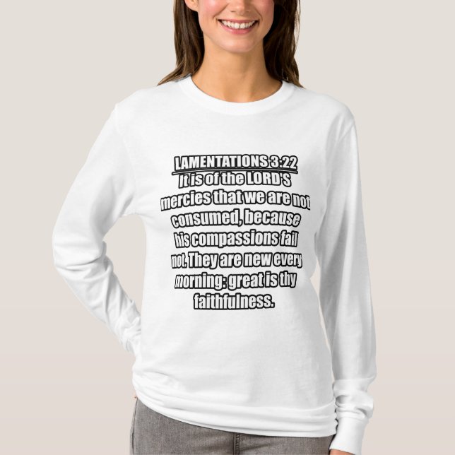 T-shirt Lamentations 3:22-23 KJV Bible Verse (Devant)