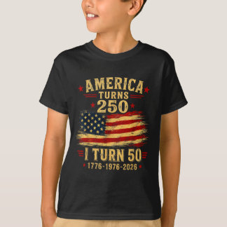 T-shirt L'Amérique a 250 ans, j'ai 50 ans 1976 50e anniver