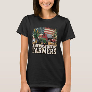 T-shirt L'Amérique a besoin d'agriculteurs Vaches du Midwe