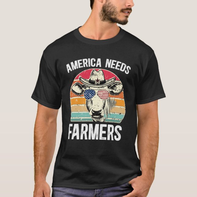 T-shirt L'Amérique A Besoin Des Agriculteurs Pour Soutenir (Devant)