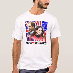 T-shirt L'Amérique aime prince William et chemise de Kate