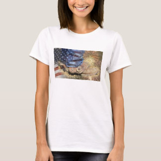 T-shirt L'Amérique - bottes et feux d'artifice