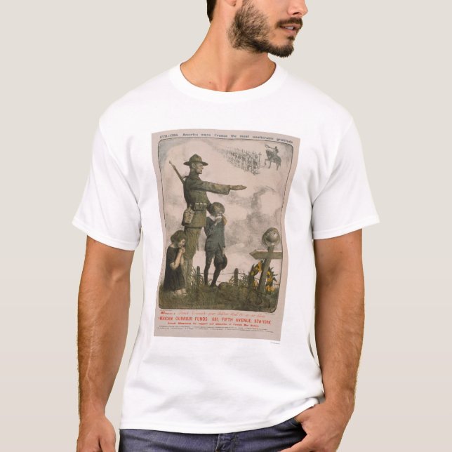 T-shirt L'Amérique doit à la France la gratitude la plus (Devant)