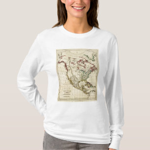 T-shirt L'Amérique du Nord avec des frontières décrites
