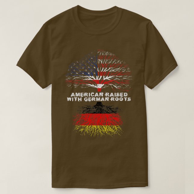 T-shirt L'Amérique élevée avec les racines allemandes Alle (Design devant)