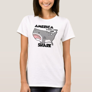 T-shirt L'Amérique est un requin (d'autres styles